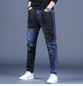 Vendita calda <span class=keywords><strong>pantaloni</strong></span> Jeans Jeans da <span class=keywords><strong>uomo</strong></span> taglie forti carota in forma lavata tecnica stile Hip Hop <span class=keywords><strong>pantaloni</strong></span> con bottone a metà - Product Image 2