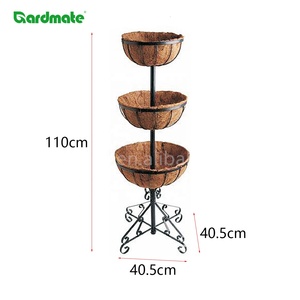 Fontaine à fleurs à <span class=keywords><strong>3</strong></span> niveaux avec revêtement en coco Décor de jardin extérieur pour jardin Patio Entrée Jardinière Pot à plantes Support de baignoire Fontaine à fleurs - Product Image 3