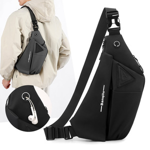 Sac bandoulière antivol imperméable, sac de poitrine, sac messager pour homme, logo personnalisé pour les voyages - Product Image 6