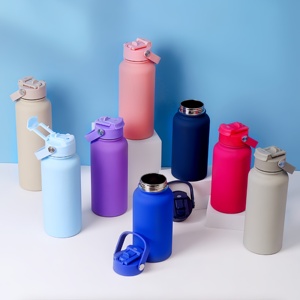 Bouteille d'eau en acier inoxydable isolée multi-usages écologique 2 en 1 de 650 ml, 1000 ml, 1200 ml, bouteille d'eau de sport, thermos - Product Image 4
