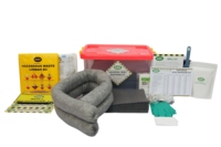 Kit anti-déversement universel Advanced SABER 20 litres avec boîte transparente, robuste et universel pour la protection des drains et les événements en petites pièces