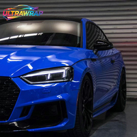 Ultrawrap Factory Wholesale PET HD Ultra Gloss Crystal Sapphire Blue Car Wrap Vinyl Film One Full Roll Size 1.52X17M/5X59FT