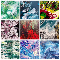 Prêt à expédier – Lot de 4 peintures acryliques à couvrance élevée et à flux uniforme pour la peinture sur la plupart des surfaces : toile, verre, bois