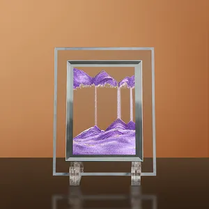 Persegi 5 inci gambar pasir dinamis 3D <span class=keywords><strong>Sandscape</strong></span> bergerak pasir seni cairan gerak Bubbler Timer untuk dewasa anak-anak Desktop mainan seni - Product Image 2