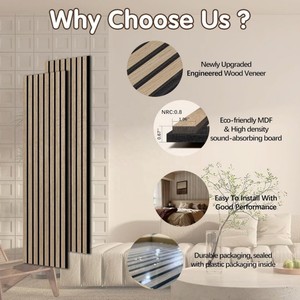 แผ่นผนังอะคูสติกไม้ระแนงเคลือบวีเนียร์ MDF แผ่นผนังอะคูสติกไม้ระแนงกันเสียง แผ่นผนังอะคูสติกไม้ระแนง Akupanel - Product Image 6