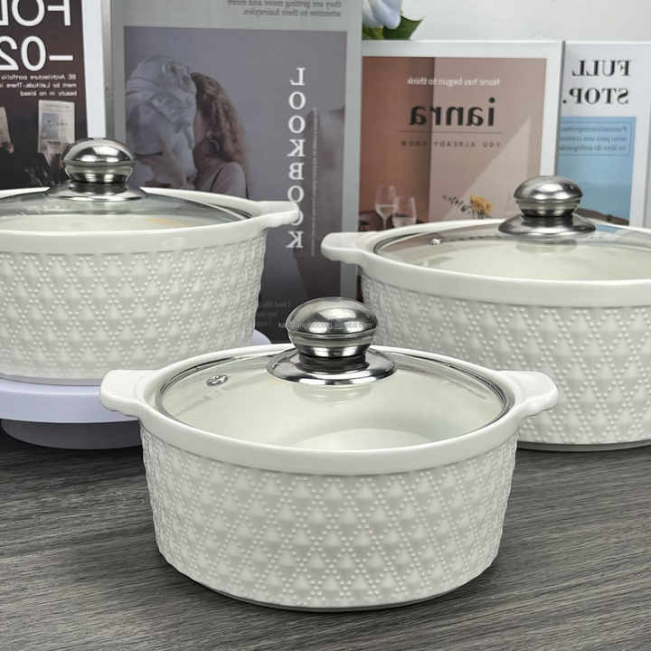 2024 Hot Selling Cheap Cookware Kitchenware Pot Sets Ceramic Soup Pots ...