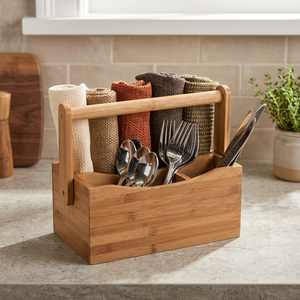 Porta Utensilios de Madera Rústica Sostenible, Portátil, Personalizable, Nuevo Estilo, Hecho a Mano, para Cocina, No Plegable, para Almacenamiento de Cerveza, Venta al Por Mayor - Product Image 1