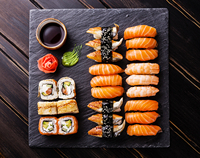 Ensemble de plateaux rectangulaires en ardoise gravée écologique de 3 pièces, plateau de fromages minimaliste noir, assiette à dîner, sushi steak pour restaurants