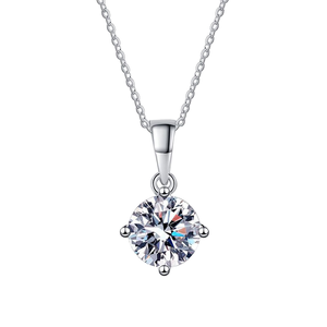 1.2CT <b>Real</b> 925 Sterling <b>Silver</b> <b>Necklace</b> for Women Fashion Jewelry with Square Princess Cut Moissanite Diamond for Weddings - Product Image 1