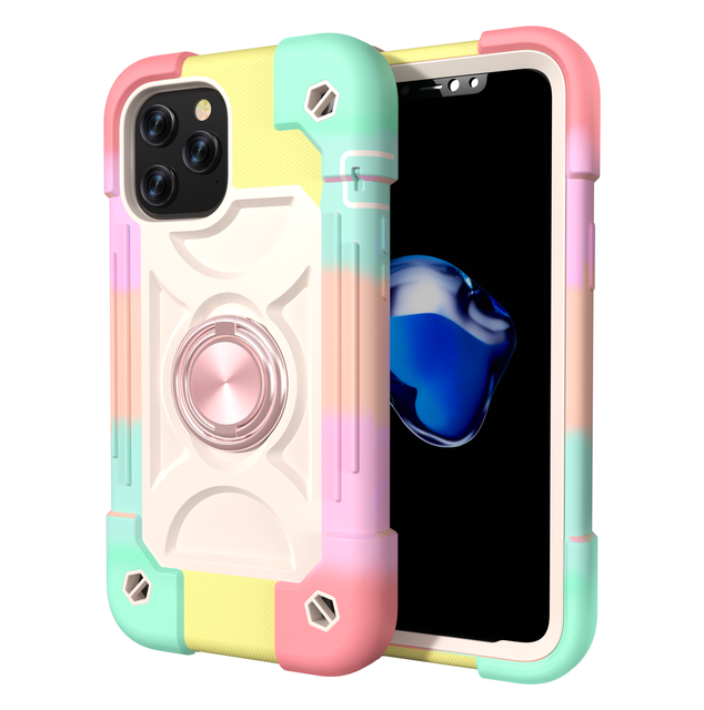3 In1 Hybrid Armor Shockproof Back Case for iPhone 11 12 13 14 15 16 17 18 Pro Max Plus 17e 16e Xs Max PC Heavy Duty Back Cover