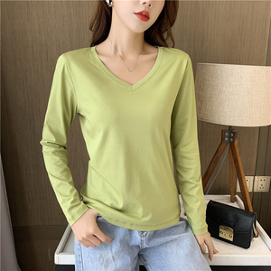 Camiseta de Manga Larga de Algodón Mercerizado 100% para Mujer, Estilo Casual de Otoño, Corte Ajustado, 170 g/m² - Product Image 4