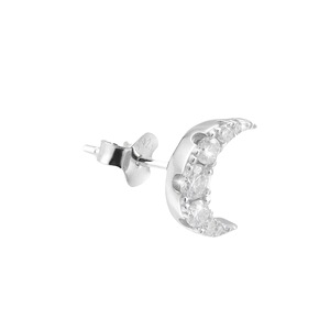 Sun Moon Star Diamond Stud Earrings S925 Silver Round Brilliant Cut Unisex Everyday Wear - Product Image 5