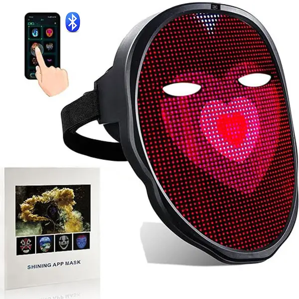 bright party halloween light up led face mask high quality custom premium led mask for face