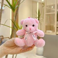 Porte-clés pendentif ours en peluche super doux et mignon, effet lavé, avec foulard, finition vernie UV, cadeau d'anniversaire, anti-stress, pour couple, pour sac