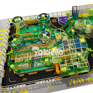 Pokiddo Parque de Juegos Interior de 500 m² de Alta Calidad con Temática de Jungla, Laberinto Ninja, Espacio de Espuma, Tirolina y Trampolín - Product Image 1