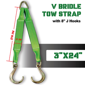 Sangle <span class=keywords><strong>de</strong></span> <span class=keywords><strong>remorquage</strong></span> 3 "X24" V Bridle Strap avec 8 "J Hook & Forged <span class=keywords><strong>Triangle</strong></span> D Ring pour <span class=keywords><strong>remorquage</strong></span> à plat - Product Image 2