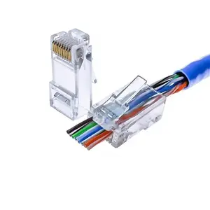 도매 이더넷 RJ45 커넥터 Cat5e Cat6 을 통해 Cat6 RJ45 커넥터에 연결 8 P8C 모듈 형 플러그 UTP