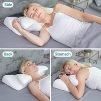 Oreiller cervical ergonomique pour soulager la douleur, en mousse à mémoire de forme inodore, oreiller orthopédique creux en forme de papillon, OEM