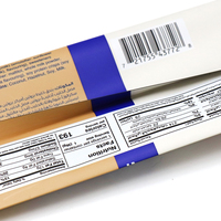 Sachet personnalisé à fond plat mat, en feuille d'aluminium, avec bord à déchirure dentelée, pour emballage alimentaire (barre protéinée), impression personnalisée