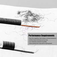 Extensiones de Pestañas de Cachemira Mate Oscuro, Suaves, en Bandeja, 0.03 0.05 0.07mm C CC D, Veganas