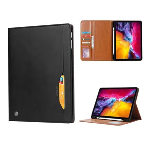 Chân Đế Bút Chì Chủ Folio PU Da Bảo Vệ Wallet Trường Hợp Đối Với iPad Pro 12.9 6th 2022 Máy Tính Bảng