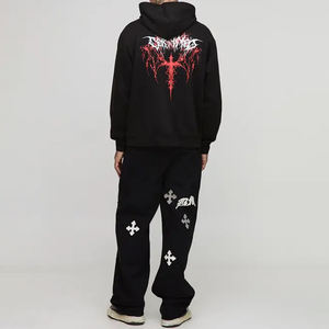 Sudadera con Capucha Casual, Larga, Estilo Gótico, Vintage, con Estampado Lavado para Hombre - Product Image 2