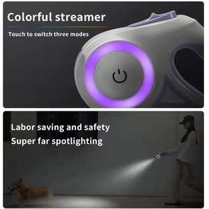 Correa retráctil de nailon extensible automática de 3m/5M para perro, ruleta para mascotas de alta resistencia con luces LED, tipo de collar de entrenamiento - Product Image 4