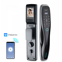 Kunci Pintu Pintar dengan Kata Sandi Kunci Kartu IC Buka Kunci APP Kunci Elektronik dengan Kamera Biometrik Kunci Sidik Jari Keamanan
