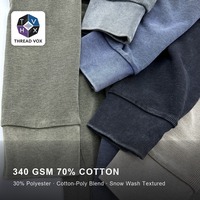 T-shirt uni à manches longues en tricot gaufré 340GSM personnalisable, streetwear unisexe, par THREAD VOX