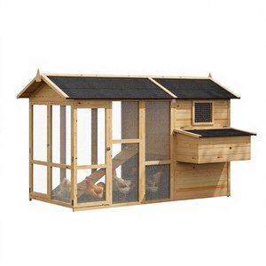 <b>Large</b> Outdoor Living Chicken Coop for 4-6 Chickens Wooden Wire Construction Waterproof Roof Eco-Friendly Easy Assembly Natural - Product Image 2