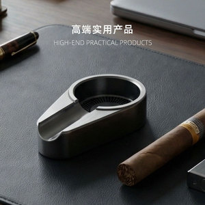 Stainless Steel Cigar Ashtray Single Slot Silver Gold Finish For Hotels And Clubs - Product Image 1