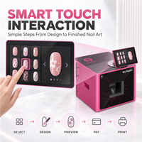 Distributeur automatique de nail art IA, imprimante à ongles personnalisée 360 °   Machine d'impression d'art des ongles intelligente à écran tactile rotatif