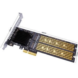 Carte d'extension de disque dur PCI-E X4 vers NVME sans division Carte adaptateur de matrice à double disque <span class=keywords><strong>M</strong></span>.<span class=keywords><strong>2</strong></span> Solid State <span class=keywords><strong>22110</strong></span> - Product Image 1