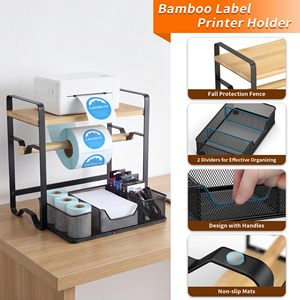 Portaetichette per Stampante Termica - Dispenser per Rotoli di Etichette con Cassetto - Supporto per Etichette di Spedizione per Rotoli e Etichette Pieghevoli - Product Image 4
