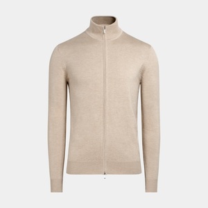 Sleeve <strong>Cardigan</strong> Sweater Coat Knit Sweater Winter <strong>Men</strong> Zipper Sweater Light Brown - Product Image 4