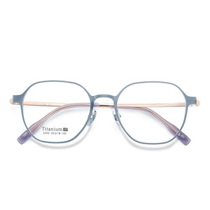 Montures de lunettes en titane ovales, monture complète, légères, style rétro, pour adultes, unisexe, 2460, origine Danyang, design personnalisé - Product Image 1