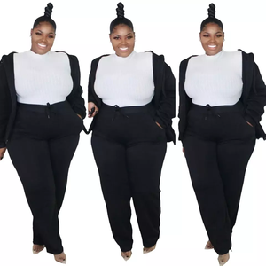 Zipper 2 Pieces Hoodie Set Women 5xl Plus Size Women <strong>Clothing</strong> Two Piece Set Tracksuit Casual Plus Size Jogger Set Women - Product Image 4
