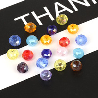 Perles en verre plat dorées de 6 mm en forme de roue pour la fabrication de bracelets faits main DIY