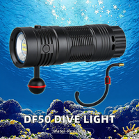 Pour TrustFire DF50 6500LM UV Vidéo Lumière En Alliage D'aluminium Corps Plongée Sous-Marine Photographie IP68 Rouge Caméra Lampe De Poche 70M