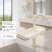 Support de lavabo détachable innovant avec égouttoir ventilé pour éponge et savon