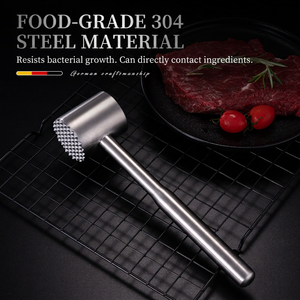 Maillet attendrisseur de viande en acier inoxydable 304, double face, robuste, pour steak, schnitzel et poitrine de poulet - Product Image 3