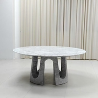 Table de salle à manger en marbre naturel, design italien, forme ronde, mobilier de salle à manger, tables de salle à manger pour villa VIP, hôtel en Italie, bureau de dîner
