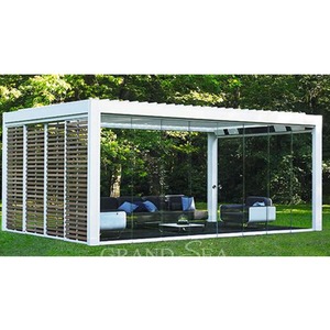 Pergola en aluminium avec rideaux motorisés d'extérieur, ombrage de jardin, volet roulant, écran zippé, pare-vent, pavillon de pergola 3x6 - Product Image 5