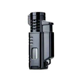 Wholesale Portable Triple Torch Lighter OEM Windproof Gas Refillable Jet Torch Cigarette Cigar Lighter for Multipurpose