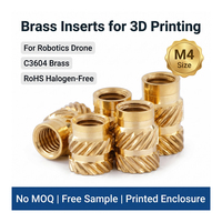 Insert en laiton pour impression 3D, écrou moleté fileté M4 à sertir à chaud pour boîtier imprimé, assemblage de châssis de drone robotique