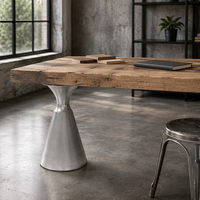 Pieds de meubles sur mesure en acier au carbone et acier inoxydable, vente en gros d'usine, base de table à manger contemporaine, fourniture OEM