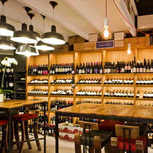 Vitrine de barre en bois massif minimaliste moderne avec éclairage LED-Service d'usine pour les magasins de détail - Product Image 5