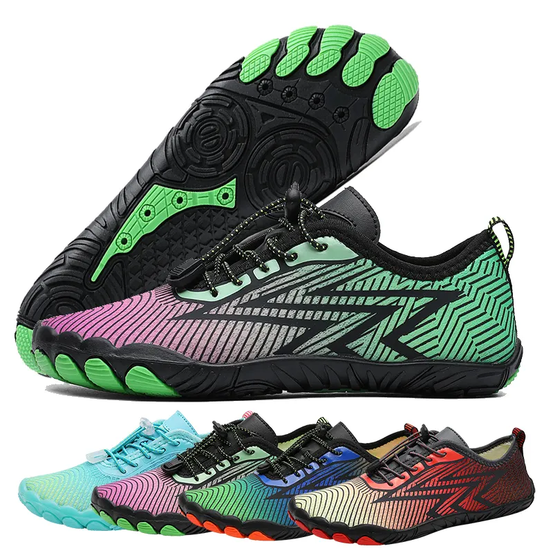Color Block Quick Drying Wading Shoes  Lightweight Non Slip Summer Aqua Shoes Or Swimming Diving Fishing  Women's Footwear