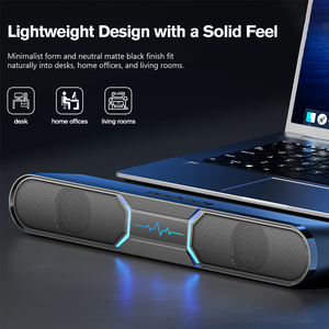 Barra de Sonido Bluetooth de Escritorio con Luz RGB, Sonido Estéreo, Entrada USB/AUX para PC, TV, Laptop, Audio en Casa - Product Image 4