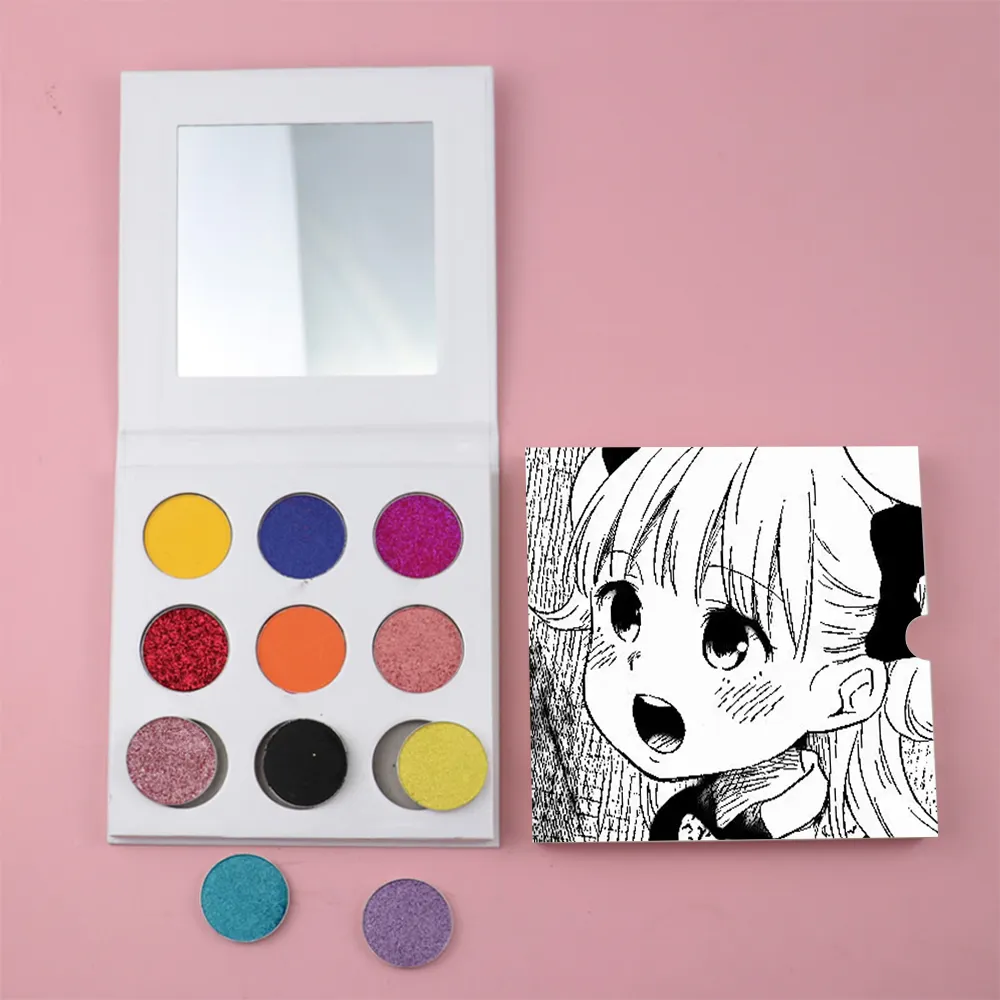 Palette de fard à paupières de 9 couleurs, produit de cosmétique, personnalisé, votre marque, vente en gros, ombres à paupières colorées